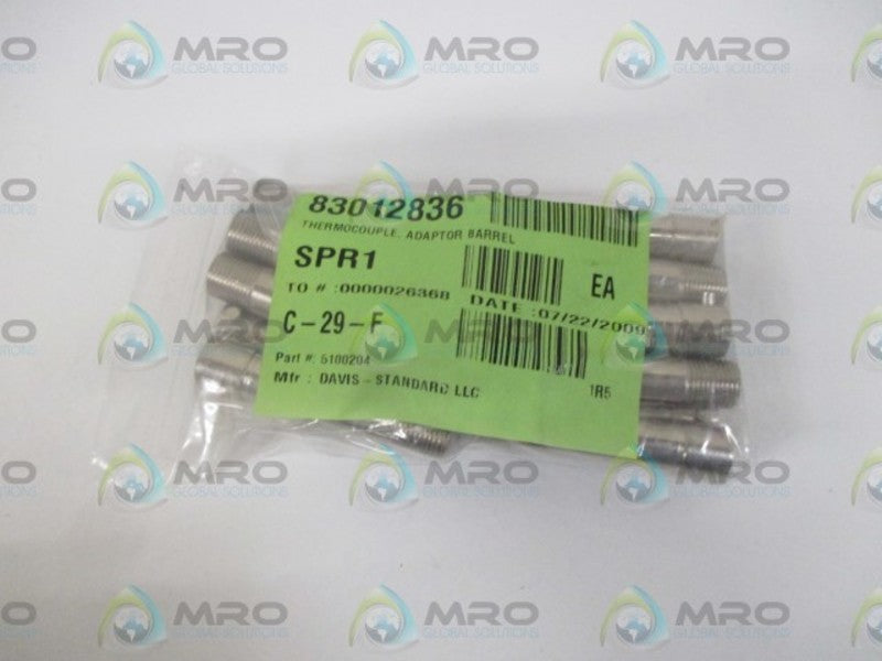 LOT OF 17 DAVIS-STANDARD LLC 5100204 ADPATOR BARRIEL THERMOCOUPLE *NEW NO BOX*