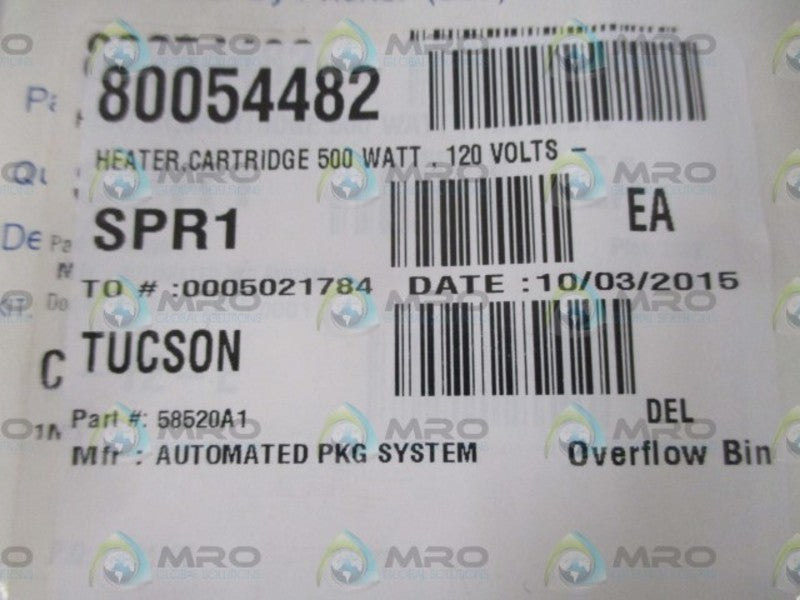 AUTOMATED 58520A1 CARTRIDGE HEATER * NEW IN A BAG *