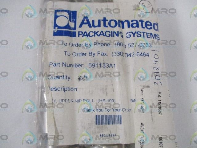 LOT OF 3 AUTOMATED 591133A1 UPPER NIP ROLLER *NEW IN A BAG*