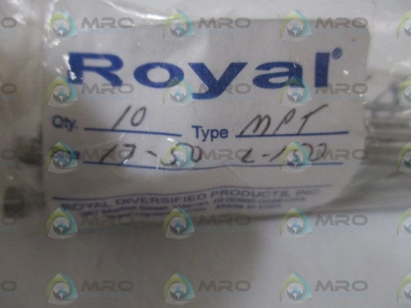 LOT OF 10 ROYAL TYPE MPT SIZE 17-50 L -150 *NEW IN A BAG*