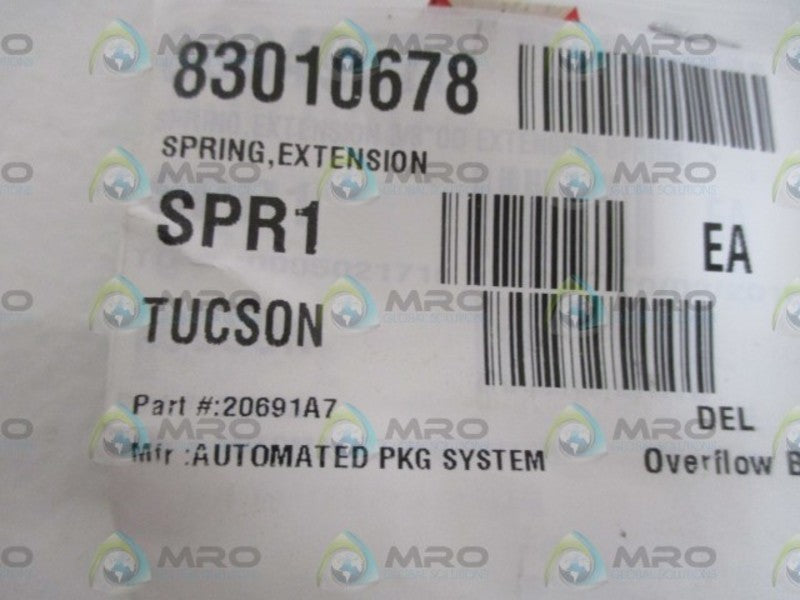 LOT OF 5 AUTOMATED 20691A7 EXTENSION SPRING *NEW IN A BAG*