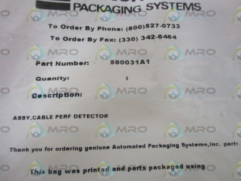 AUTOMATED 590031A1 CABLE PERF DETECTOR * NEW IN A FACTORY BAG *
