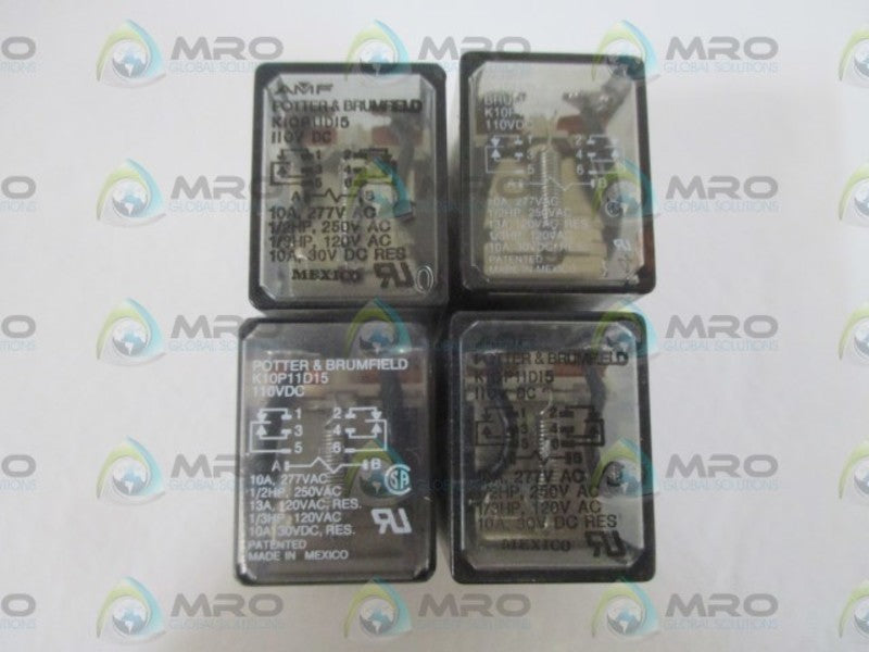 LOT OF 4 POTTER & BRUMFIELD K10P11D15 RELAY *USED*