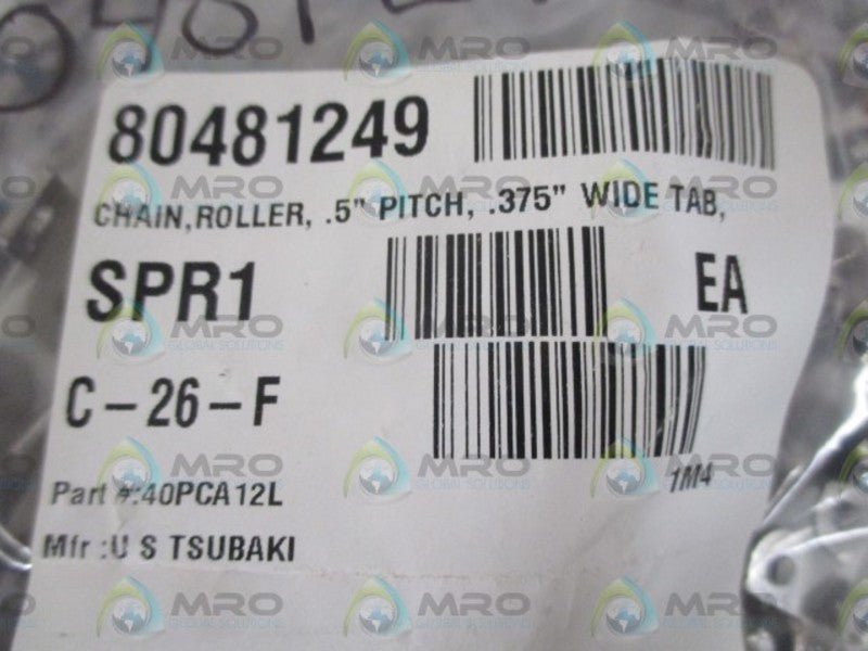 US TSUBAKI 40PCA12L ROLLER CHAIN * NEW IN A BAG *
