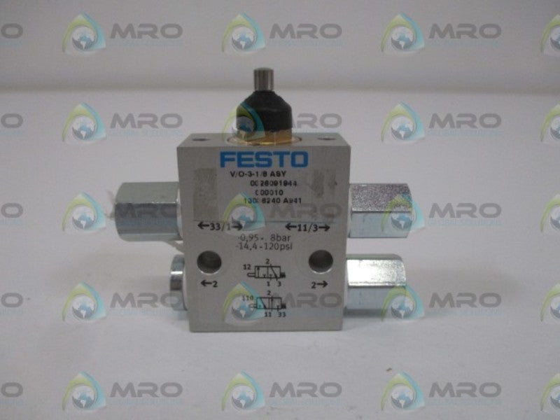 FESTO V/O-3-1/B STEM ACT. VALVE *USED*