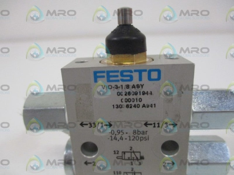 FESTO V/O-3-1/B STEM ACT. VALVE *USED*