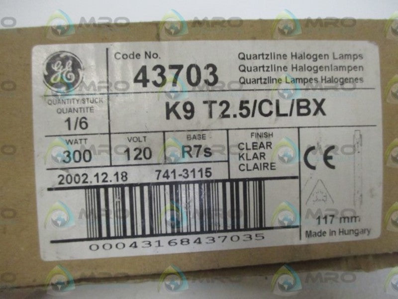 LOT OF 4 GENERAL ELECTRIC 43703 QUATZLINE HALOGEN LAMPS *NEW IN BOX*
