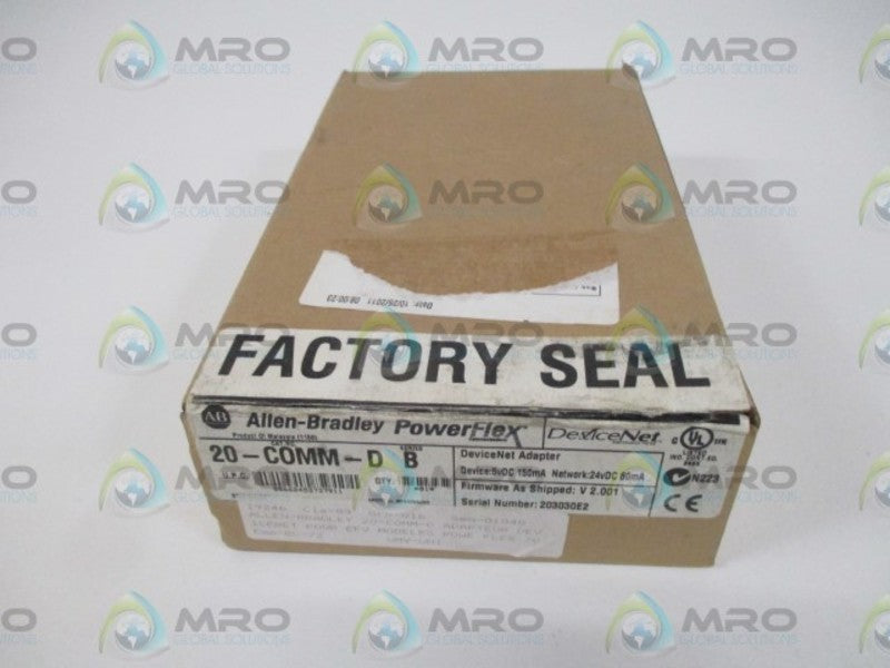 ALLEN BRADLEY 20-COMM-D SER. B F/W 2.001 DATE: 2011 * FACTORY SEALED *