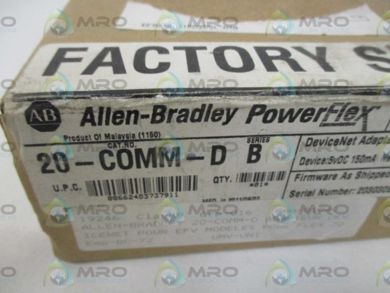 ALLEN BRADLEY 20-COMM-D SER. B F/W 2.001 DATE: 2011 * FACTORY SEALED *