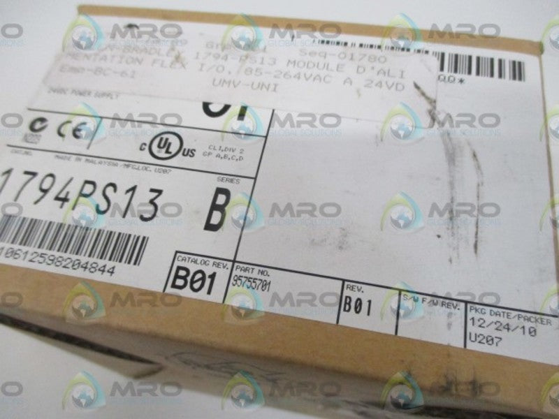 ALLEN BRADLEY 1794-PS13 SER. B DATE: 2010 * FACTORY SEALED *
