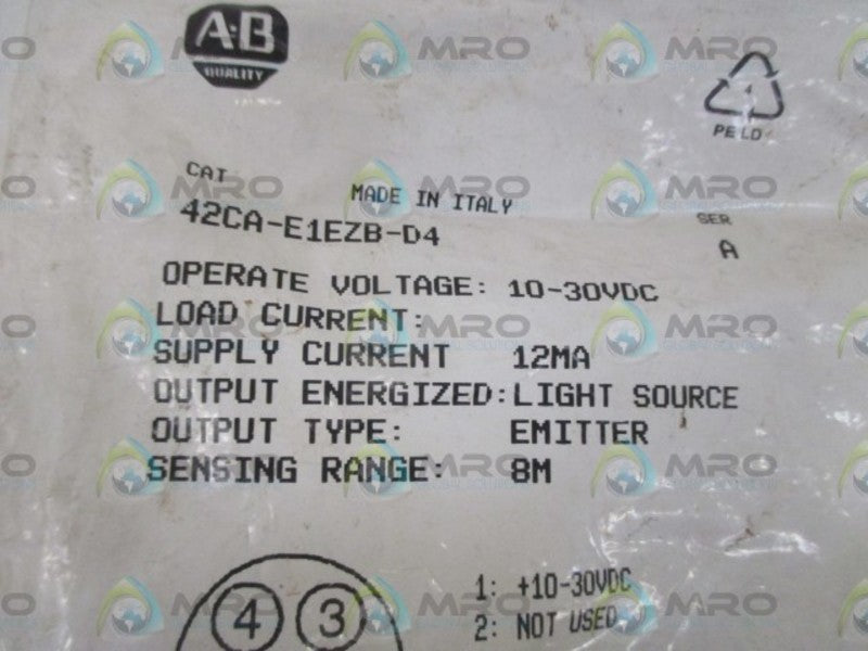 ALLEN BRADLEY 42CA-E1EZB-D4 SER.A PROX. SWITCH (NO RINGS) * NEW *