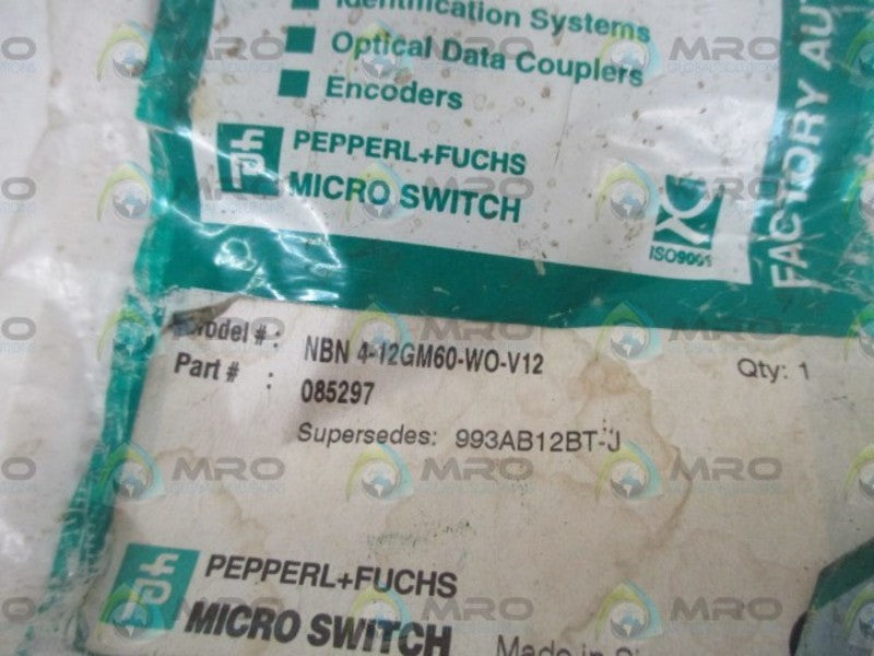 PEPPERL+FUCHS NBN4-12GM60-WO-V12 PROXIMITY SENSOR * NEW IN FACTORY BAG*