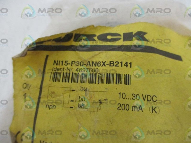 TURCK NI15-P30-AN6X-B2141 PROXIMITY SENSOR * NEW IN A FACTORY BAG *