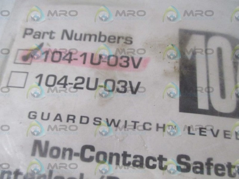 SENTROL INDUSTRIAL 104-1U-03V SAFETY INTERLOCK SWITCH * NEW IN A BAG *