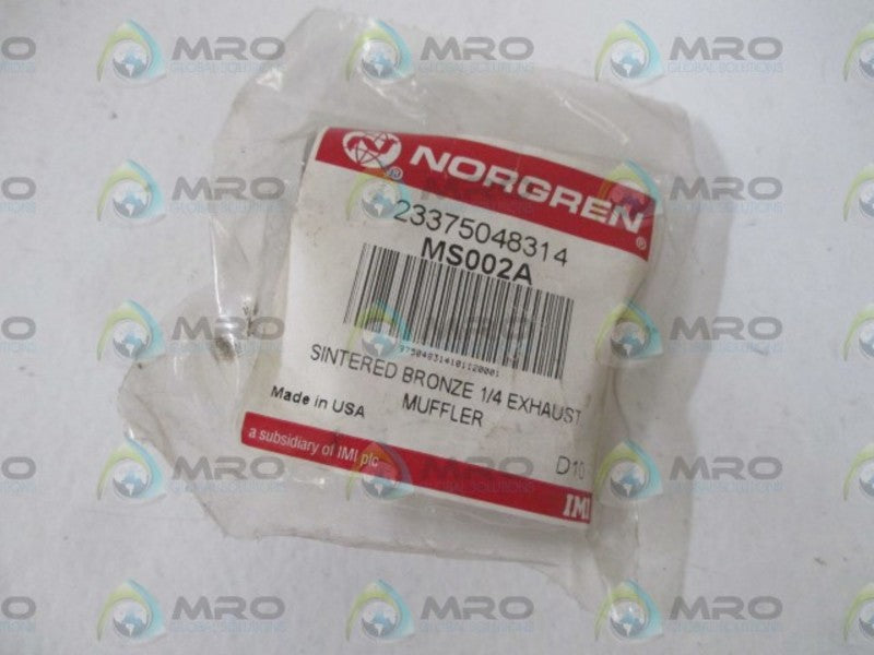 LOT OF 4 NORGREN MS002A SINTERED BROZED 1/4 EXHAUST MUFFLER*NEW INA BAG*