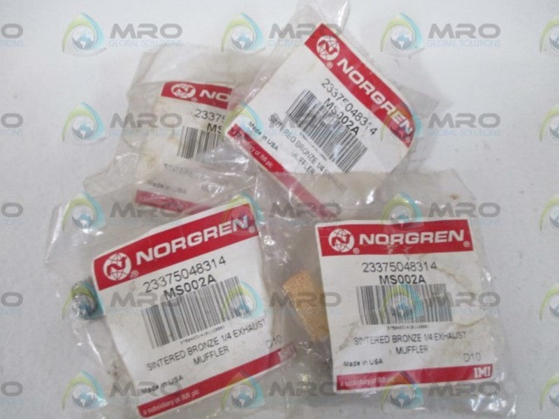 LOT OF 4 NORGREN MS002A SINTERED BROZED 1/4 EXHAUST MUFFLER*NEW INA BAG*