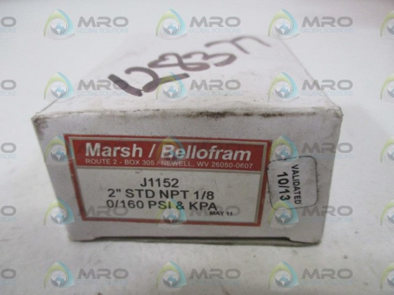 LOT OF 5 MARSH/BELLOFRAM J1152 GAUGE 1/8NPT 0-160 PSI & KPA *NEW IN BOX*