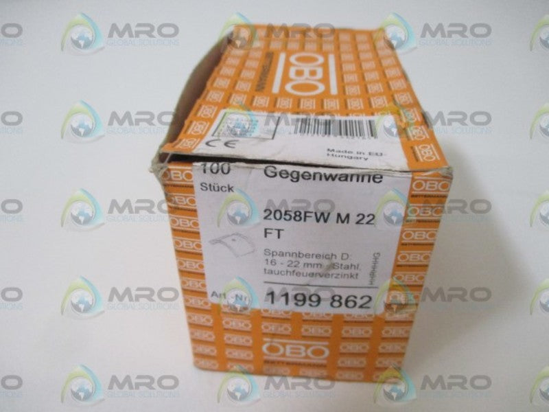 LOT OF 100 OBO BETTERMANN 2058FW M 22 FT (1199 862) SPANNBEREICH *NEW IN BOX*