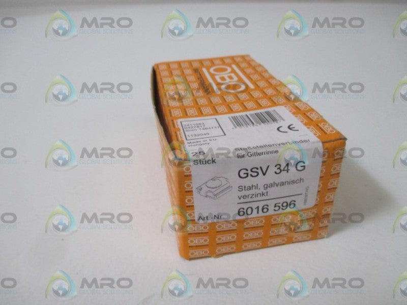 LOT OF 25 OBO BETTERMANN GSV 34 G (6016 596)STAHL, GALVANISH *FACTORY SEALED*