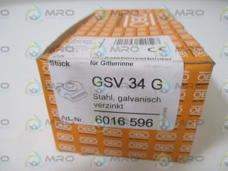 LOT OF 25 OBO BETTERMANN GSV 34 G (6016 596)STAHL, GALVANISH *FACTORY SEALED*