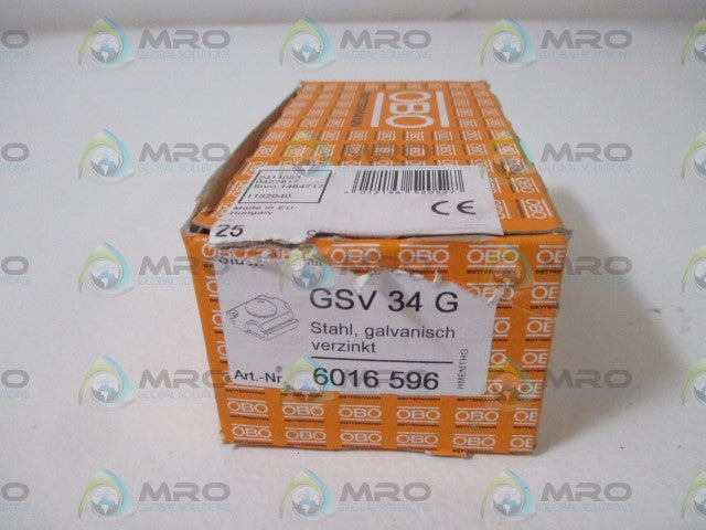 LOT OF 25 OBO BETTERMANN GSV 34 G STAHL,GALVANISH (AS PICTURED) *NEW IN BOX*
