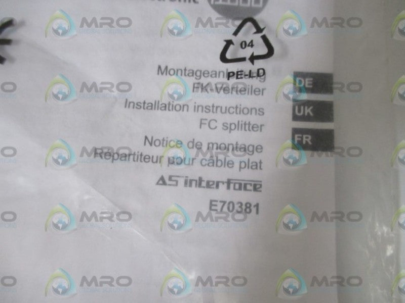 IFM EFECTOR E70381 FC SPLITTER * NEW IN FACTORY BAG *