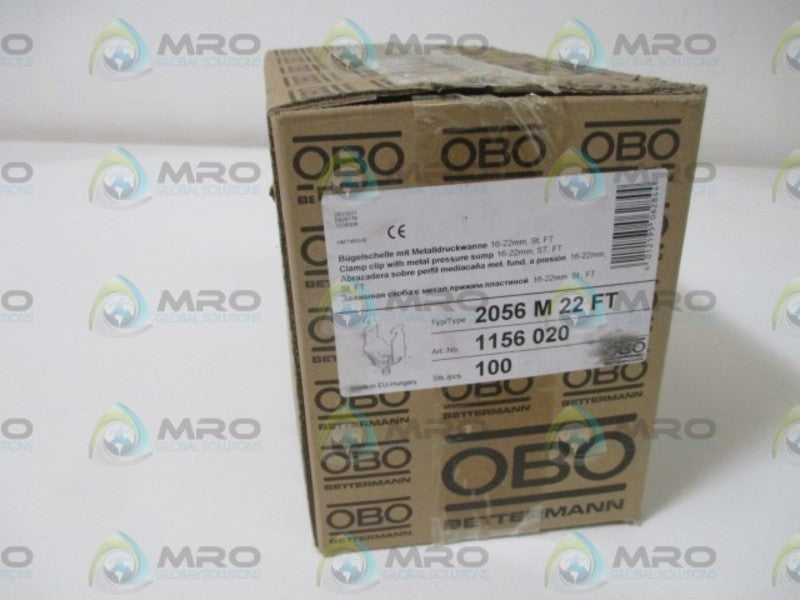 LOT OF 100 OBO BETTERMANN 2056 M 22 FT(1156 020) CLAM CLIP *NEW IN BOX*