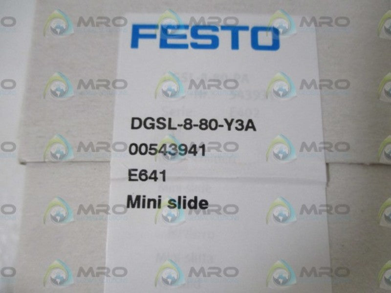 FESTO DGSL-8-80-Y3A MINI SLIDE * FACTORY SEALED *