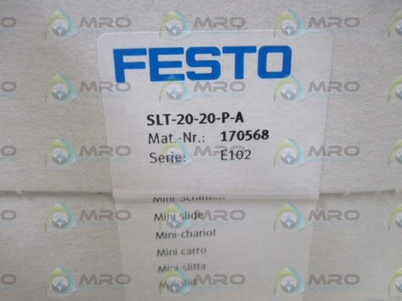 FESTO SLT-20-20-P-A MINI SLIDE * FACTORY SEALED *