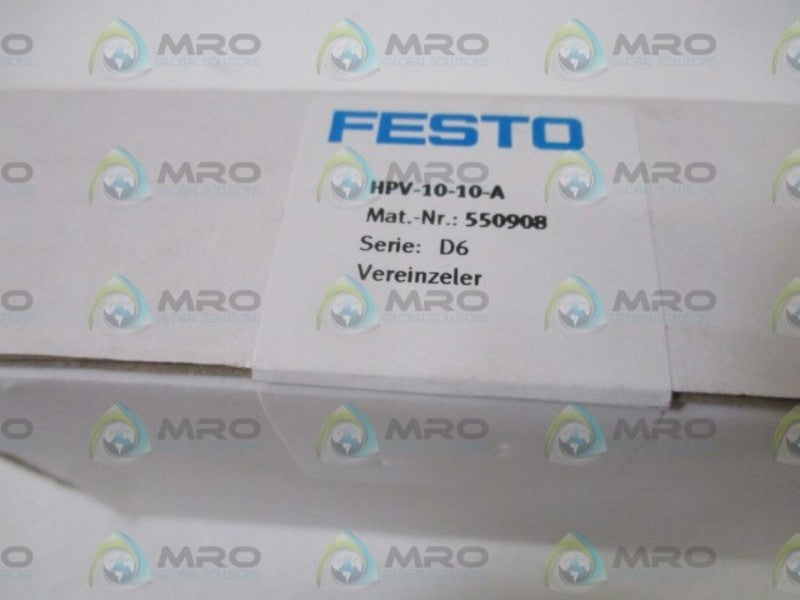 FESTO HPV-10-10-A FEED SEPARATOR * FACTORY SEALED *