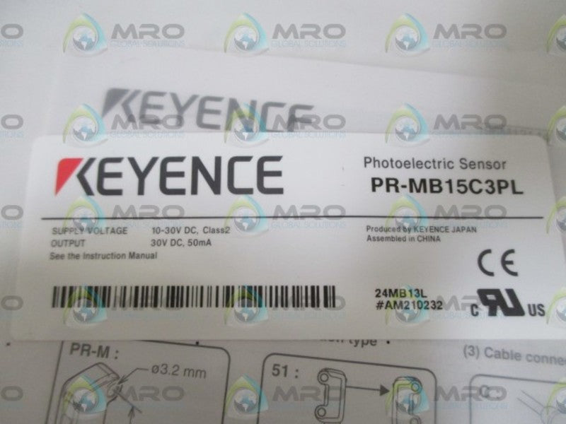 KEYENCE PR-MB15C3PL PHOTOELECTRIC SENSOR * NEW IN A FACTORY BAG *