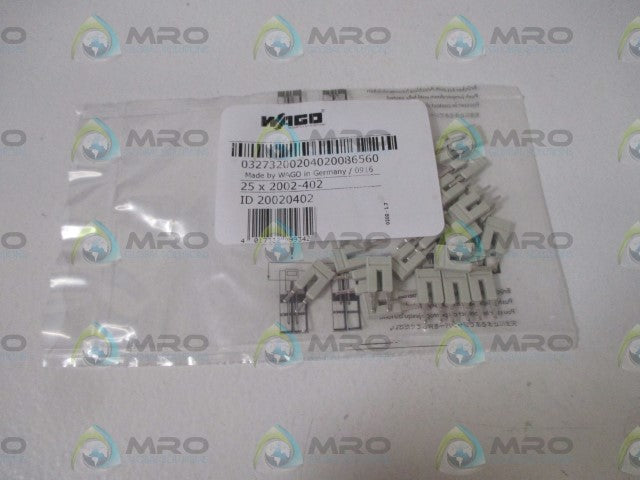 LOT OF 25 WAGO 2002-402 TERMINAL BLOCK JUMPER BAR *NEW IN A FACTORY BAG*