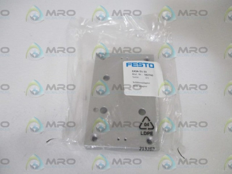 FESTO EASA-S1-33 SLIDE ADAPTER * NEW IN A FACTORY BAG *