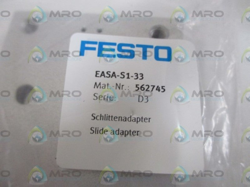 FESTO EASA-S1-33 SLIDE ADAPTER * NEW IN A FACTORY BAG *