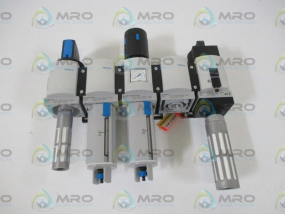 FESTO MS6-EM1-1/2-S, MS6-LWS-1/2-U-V, MS6-LFR-1/2-D7-C-U-V-AS * NEW NO BOX *