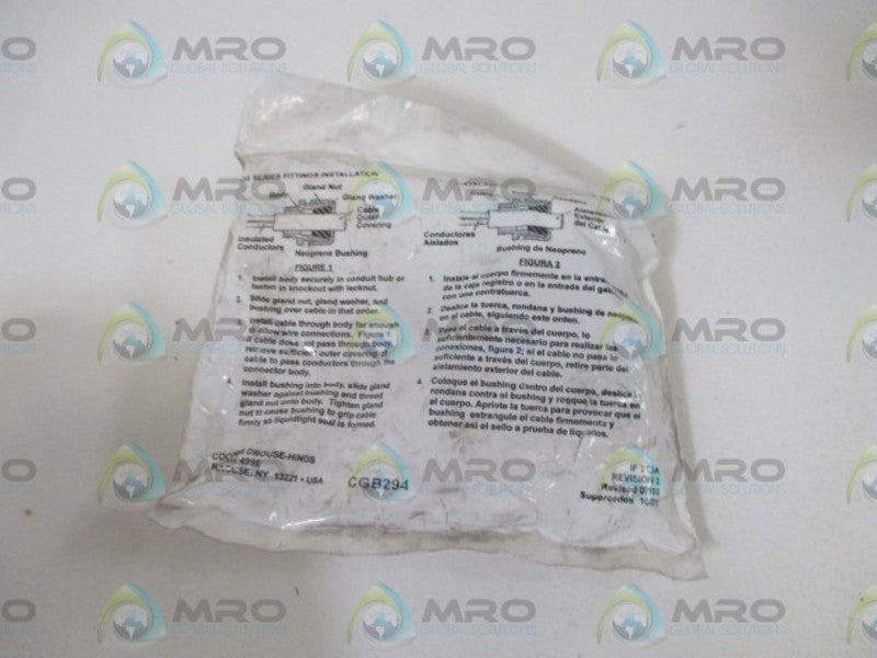 LOT OF 5 CROUSE-HINDS CGB294 CABLE FITTING *NEW IN A FACTORY BAG*
