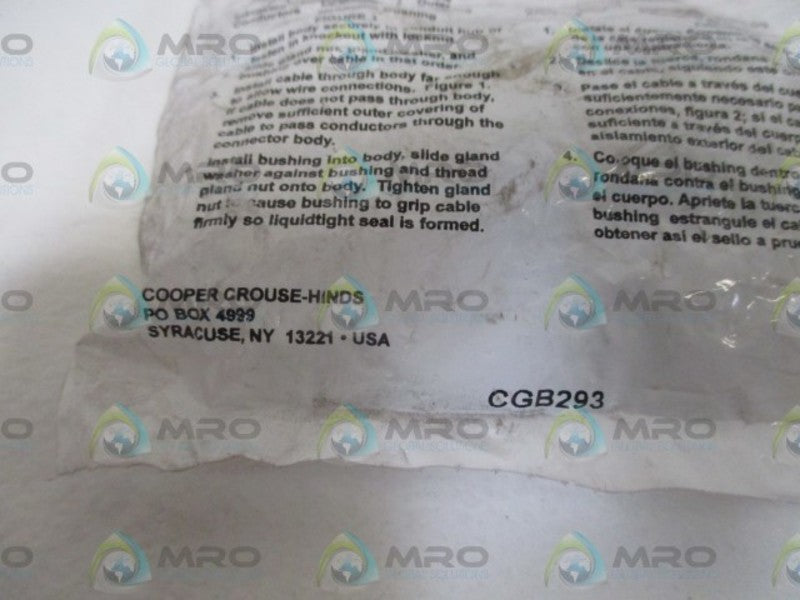 CROUSE-HINDS CGB293 CABLE FITTING * NEW IN A FACTORY BAG *