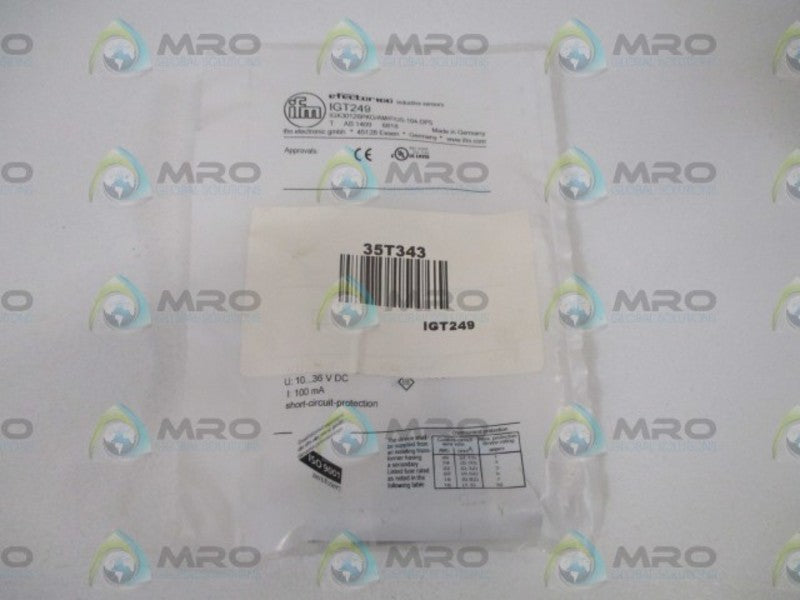 IFM EFECTOR IGT249 INDUCTIVE PROXIMITY SENSOR * NEW IN A FACTORY BAG *