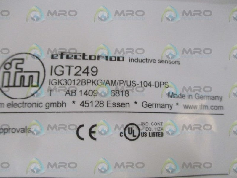 IFM EFECTOR IGT249 INDUCTIVE PROXIMITY SENSOR * NEW IN A FACTORY BAG *