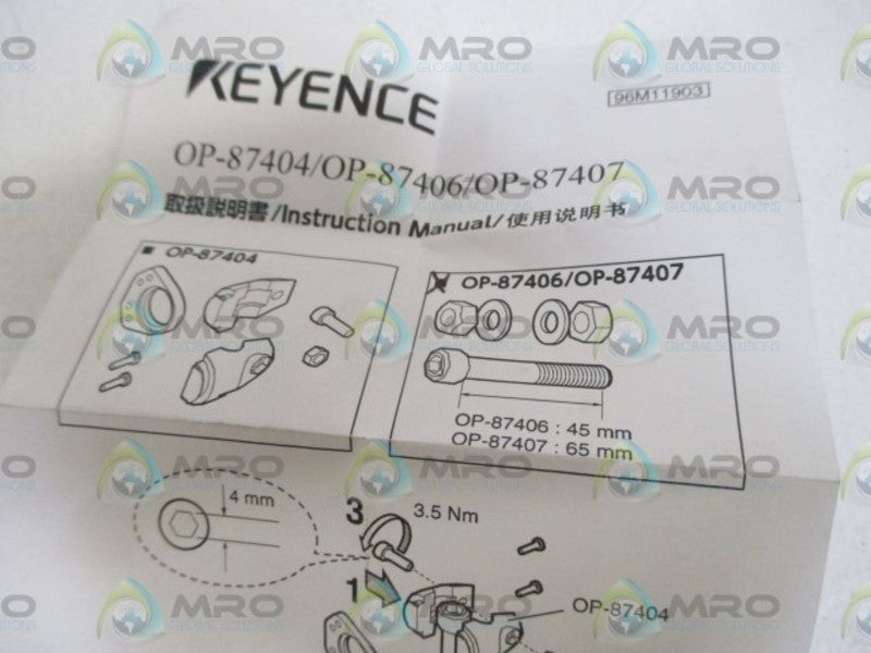 KEYENCE OP-87407 BRACKET ROBUST MOUTING/CMOS CONNECTOR * NEW IN A BAG *