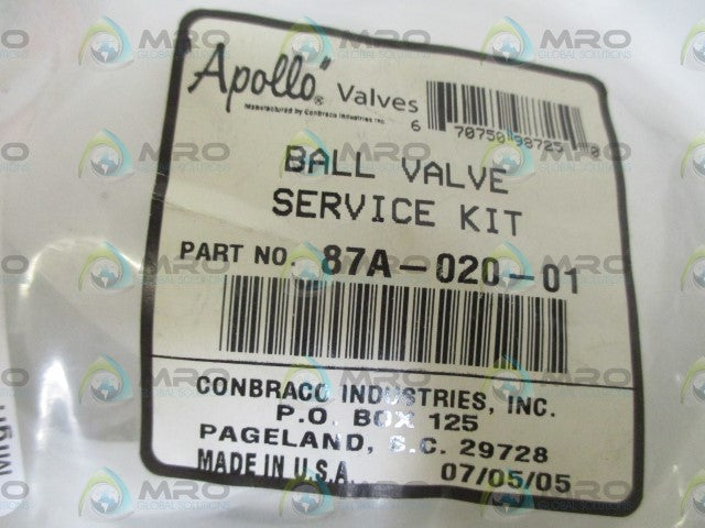 APOLLO 87A-020-01 BALL VALVE SERVICE KIT * NEW IN A FACTORY BAG *