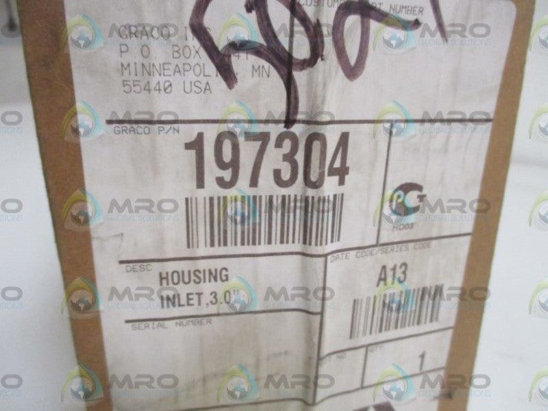 GRACO 197304 HOUSING INLET, 3.0" * FACTORY SEALED *