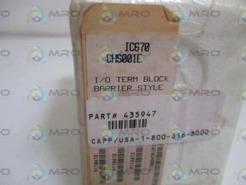GE FANUC IC670CHS001E I/O TERM BLOCK * ORIGINAL PACKAGE *