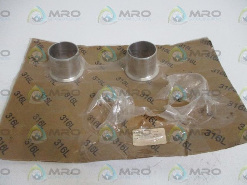 LOT OF 2 CHEMCORR AAR02500-316L RUBBER HOSE ADAPTER *ORIGINAL PACKAGE*