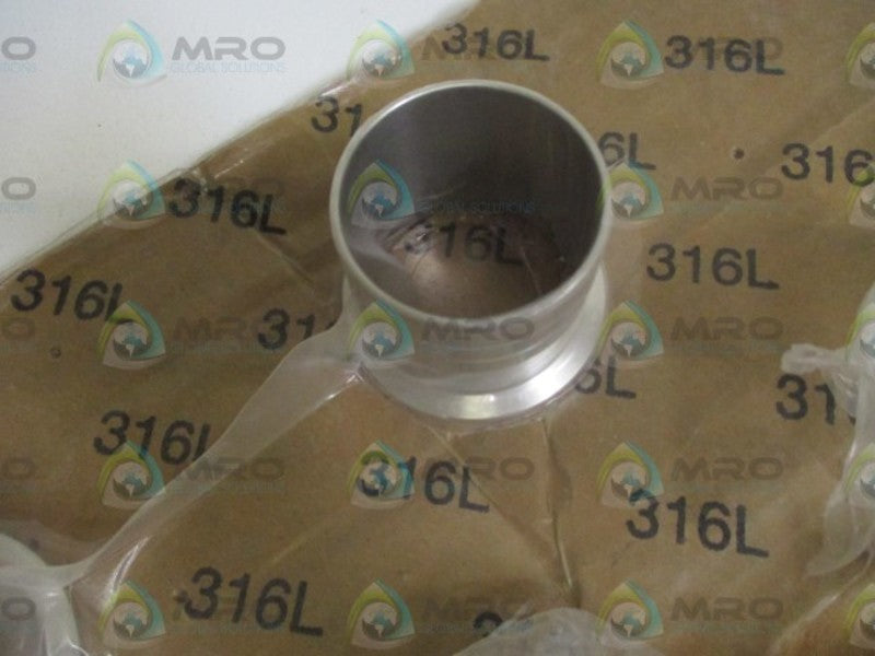 LOT OF 2 CHEMCORR AAR02500-316L RUBBER HOSE ADAPTER *ORIGINAL PACKAGE*