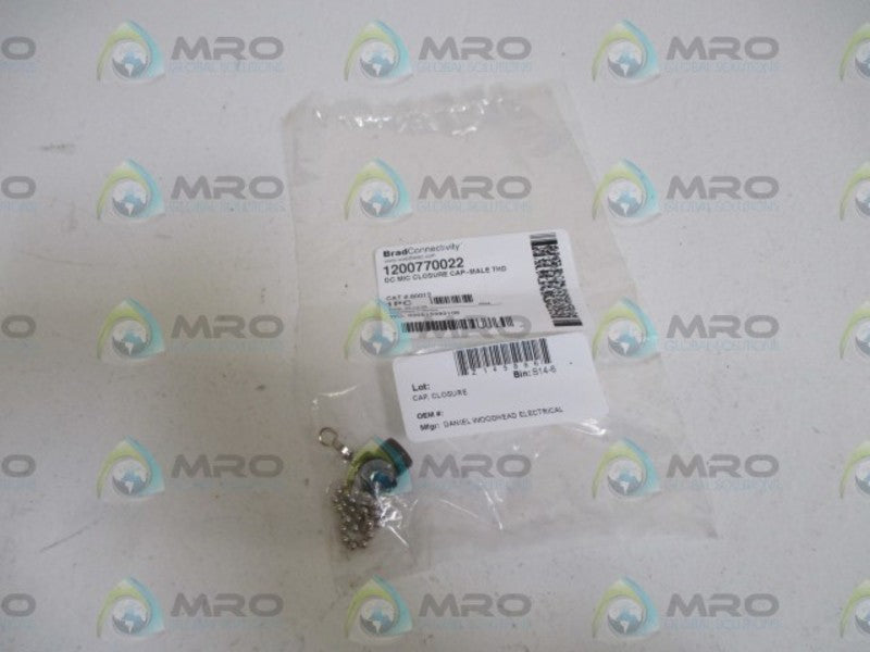 BRAD CONNECTIVITY 80012 DC MIC CLOSURE CAP-MALE THD * NEW IN A FACTORY BAG *