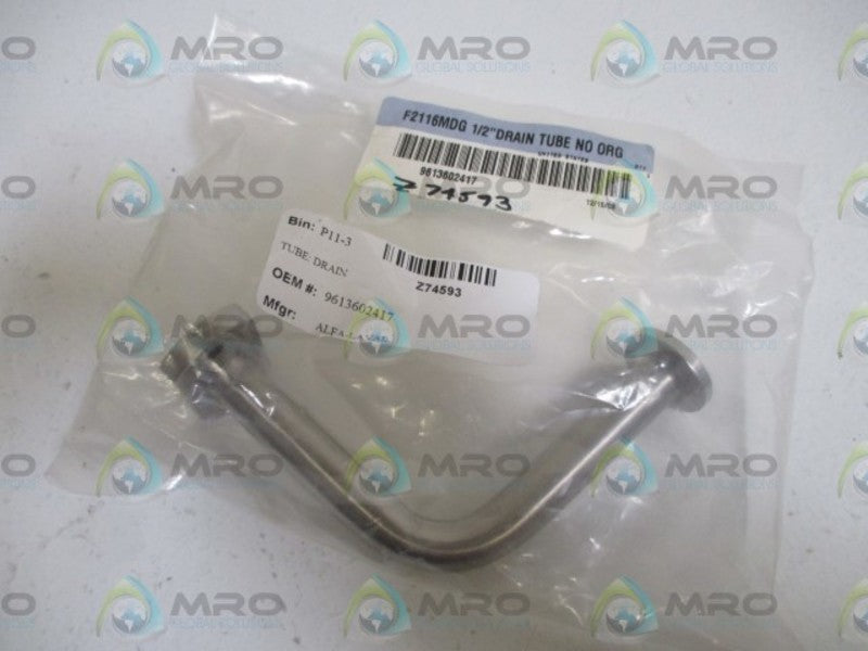 ALFA-LAVAL F2116MDG 1/2" DRAIN TUBE * NEW IN A BAG *