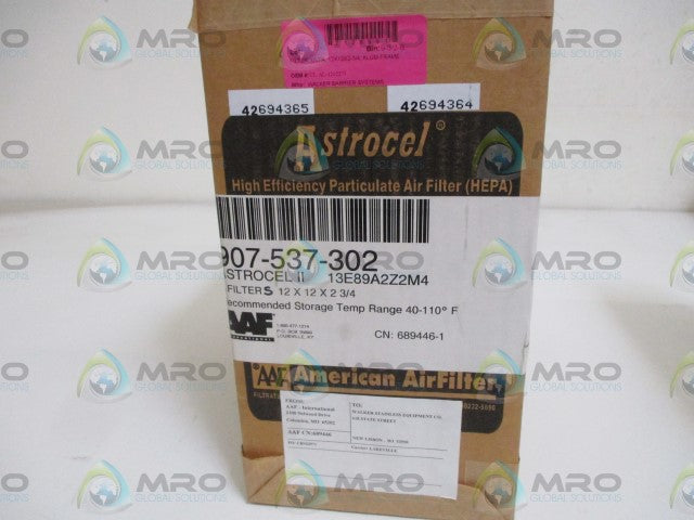 LOT OF 2 ASTROCEL 907-537-302 AIR FILTER *NEW IN BOX*
