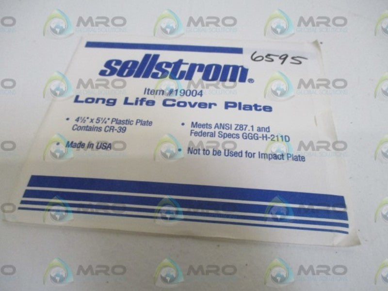SELLSTROM CR-39 (19004) 4-1/2"X5-1/4" PLASTIC PLATE  ORIGINAL PACKAGE
