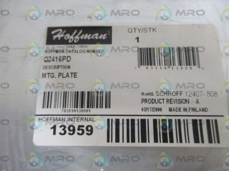 HOFFMAN Q2416PD (PKG OF 6) NSNP